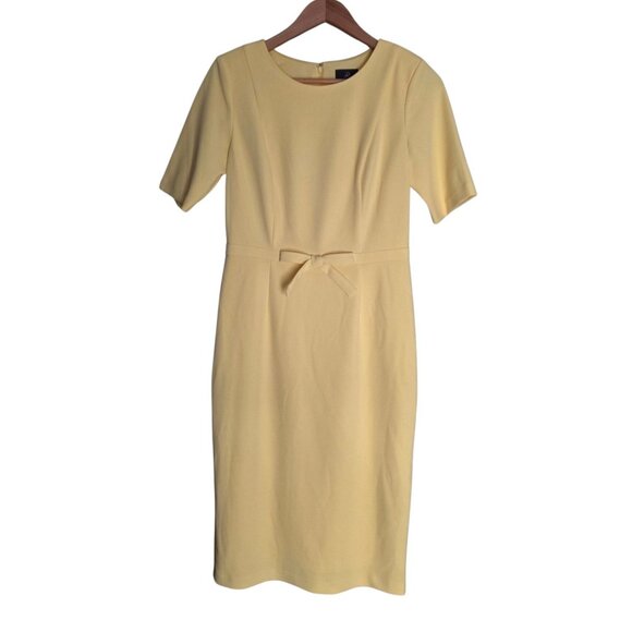 Women's - Adrianna Papell Crew Neck Bow Front Crepe Sheath Dress, Size 8 - Picture 2 of 9